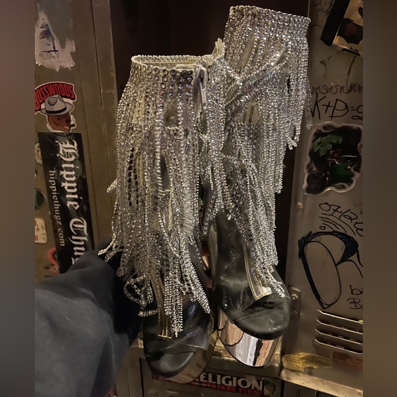 Worn Rhinestone Fringe Pleaser Boot - Picture 2 of 6